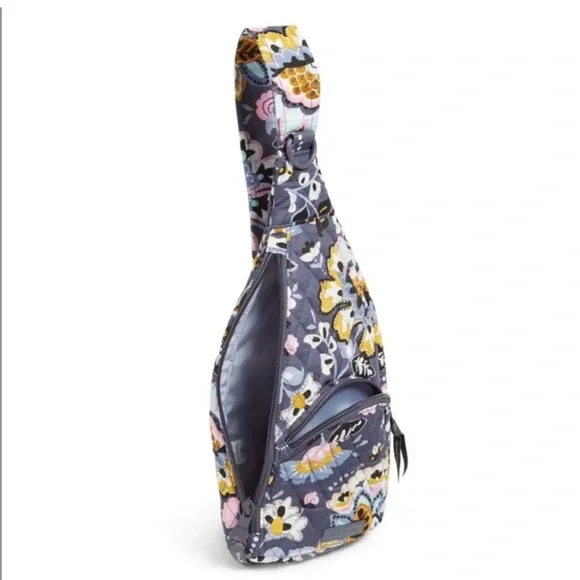 Vera Bradley Gray and Yellow Backpack with Floral Design - Picture 2 of 4